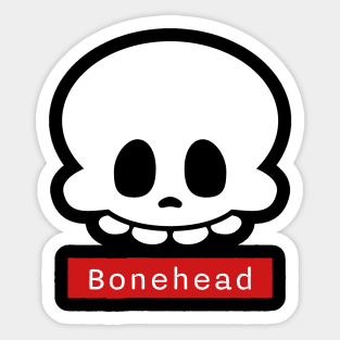 Bonehead – Funny Goofy Halloween Skeleton Skull Sticker